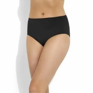 Jantzen Swim Suit bathing suit bottoms black high waist full coverage size 14